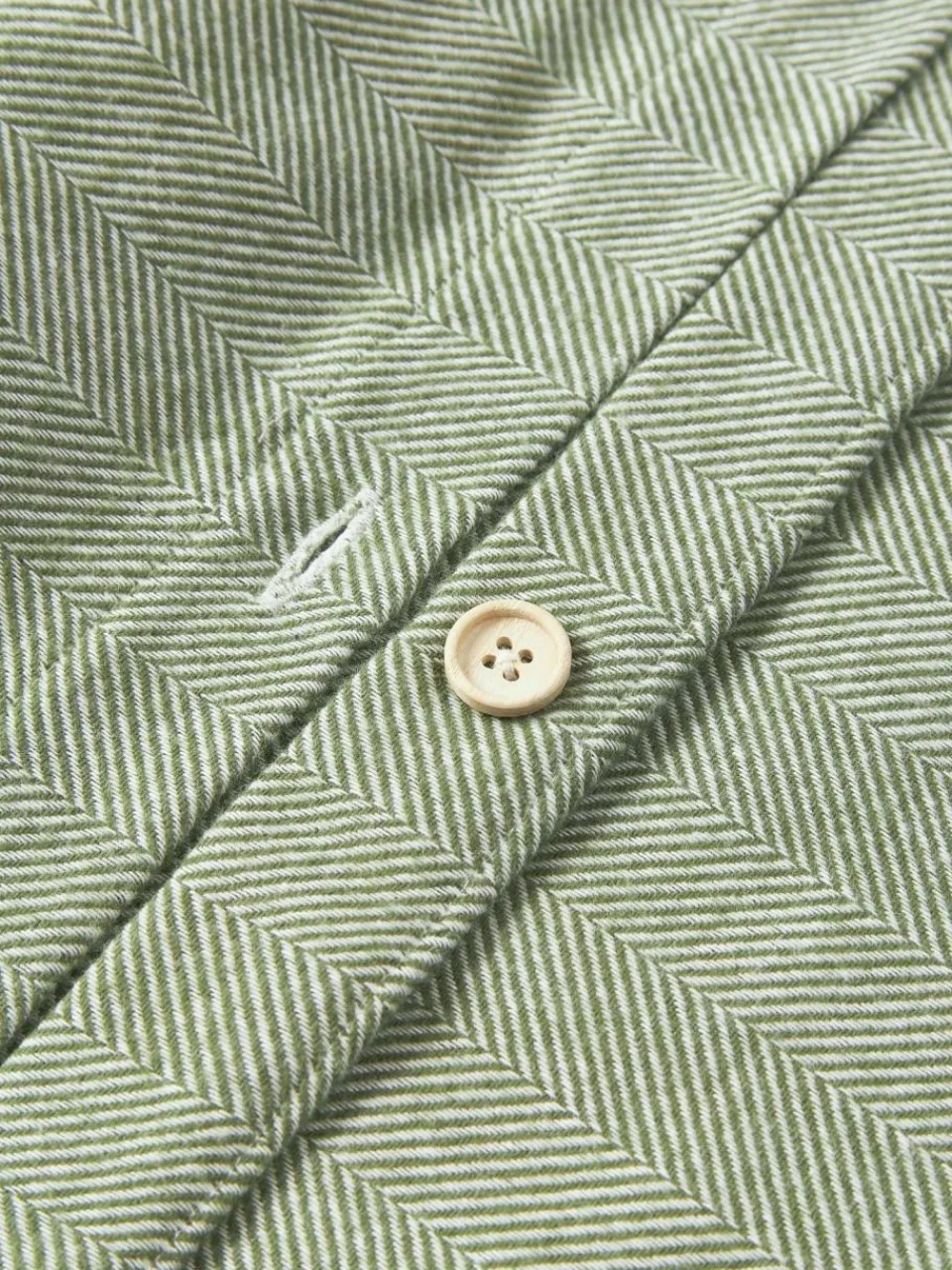 Westwing Collection Flanell-Bettdeckenbezug Wanda mit Fischgrätmuster