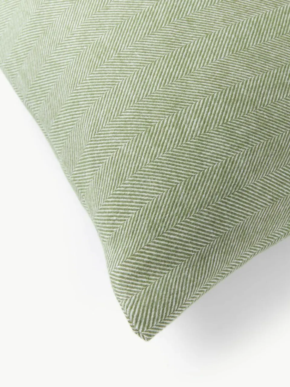 Westwing Collection Flanell-Bettdeckenbezug Wanda mit Fischgrätmuster