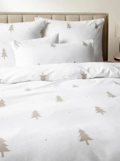 Westwing Collection Flanell-Bettdeckenbezug X-mas Tree mit weihnachtlichem Motiv