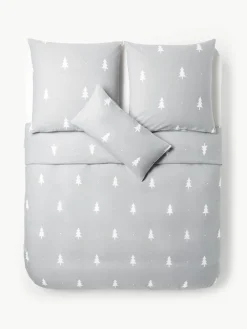 Westwing Collection Flanell-Bettdeckenbezug X-mas Tree mit weihnachtlichem Motiv