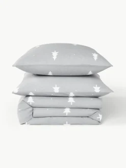 Westwing Collection Flanell-Bettdeckenbezug X-mas Tree mit weihnachtlichem Motiv