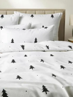 Westwing Collection Flanell-Bettdeckenbezug X-mas Tree mit weihnachtlichem Motiv