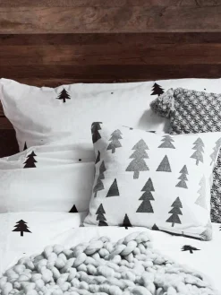 Westwing Collection Flanell-Bettdeckenbezug X-mas Tree mit weihnachtlichem Motiv