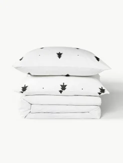Westwing Collection Flanell-Bettdeckenbezug X-mas Tree mit weihnachtlichem Motiv