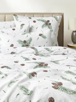 Westwing Collection Flanell-Kopfkissenbezug Pinecone