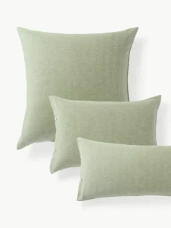 Westwing Collection Flanell-Kopfkissenbezug Wanda mit Fischgrätmuster