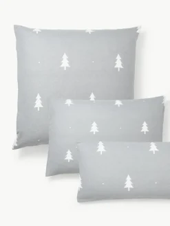Westwing Collection Flanell-Kopfkissenbezug X-mas Tree mit weihnachtlichem Motiv