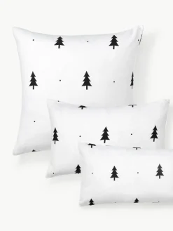 Westwing Collection Flanell-Kopfkissenbezug X-mas Tree mit weihnachtlichem Motiv