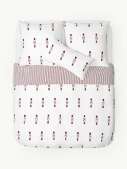 Westwing Collection Flanell-Wendebettdeckenbezug Noan mit Nussknackermotiv