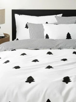 Westwing Collection Flanell-Wendebettdeckenbezug Noan mit Weihnachtsbaummotiv
