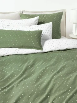 Westwing Collection Flanell-Wendekopfkissenbezug Betty, gepunktet