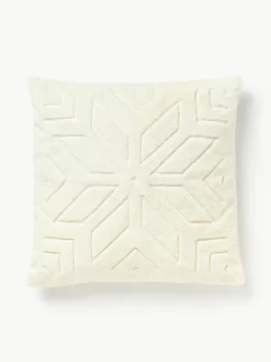 Westwing Collection Flauschige Kissenhülle Nari mit winterlichem Motiv