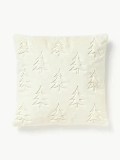 Westwing Collection Flauschige Kissenhülle Nari mit winterlichem Motiv