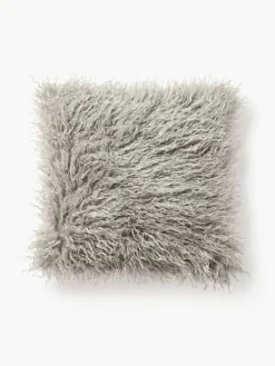 Westwing Collection Flauschige Kunstfell-Kissenhülle Morten, gelockt