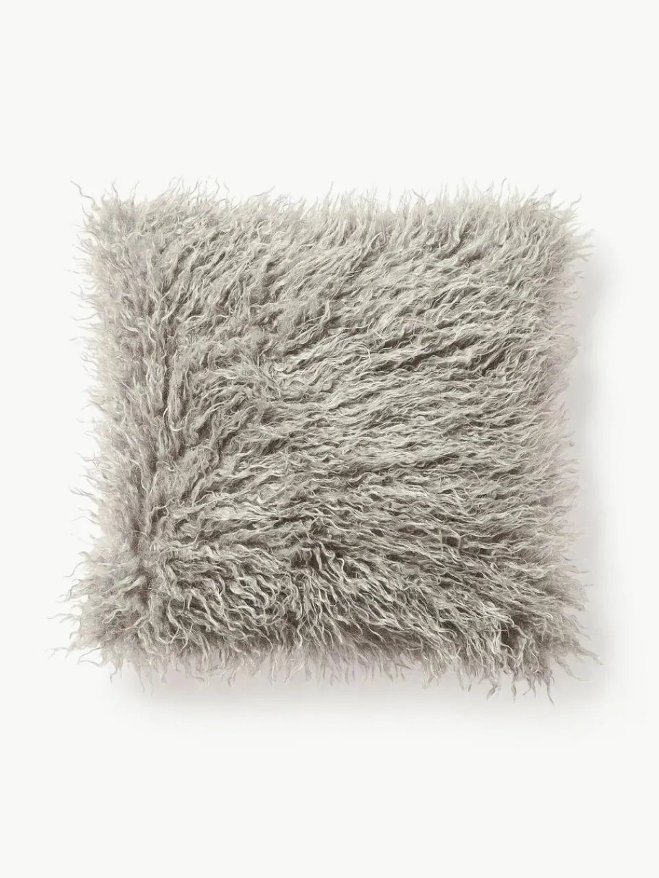 Westwing Collection Flauschige Kunstfell-Kissenhülle Morten, gelockt