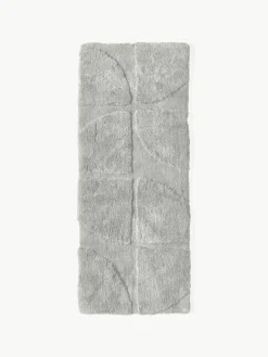 Westwing Collection Flauschiger Hochflor-Läufer Jade mit erhabener Hoch-Tief-Struktur
