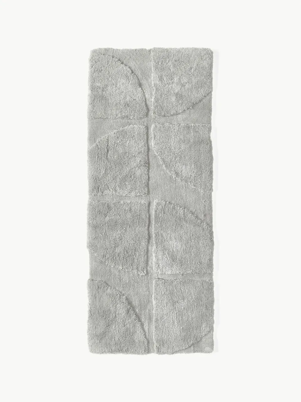 Westwing Collection Flauschiger Hochflor-Läufer Jade mit erhabener Hoch-Tief-Struktur