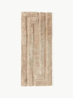 Westwing Collection Flauschiger Hochflor-Läufer Genève mit erhabener Hoch-Tief-Struktur