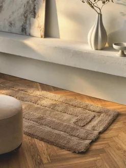 Westwing Collection Flauschiger Hochflor-Läufer Genève mit erhabener Hoch-Tief-Struktur