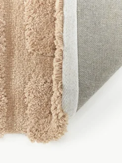 Westwing Collection Flauschiger Hochflor-Läufer Genève mit erhabener Hoch-Tief-Struktur