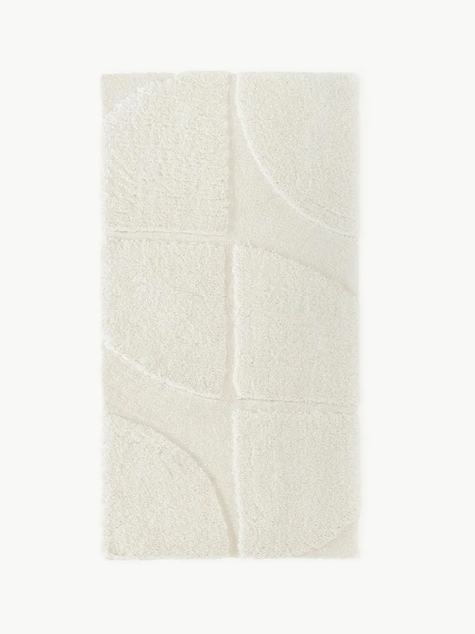 Westwing Collection Flauschiger Hochflor-Teppich Jade mit erhabener Hoch-Tief-Struktur