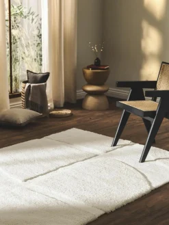 Westwing Collection Flauschiger Hochflor-Teppich Jade mit erhabener Hoch-Tief-Struktur