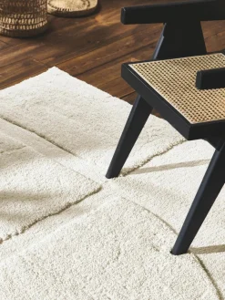 Westwing Collection Flauschiger Hochflor-Teppich Jade mit erhabener Hoch-Tief-Struktur