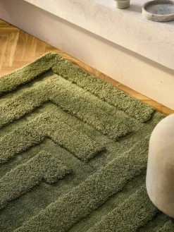 Westwing Collection Flauschiger Hochflor-Teppich Genève mit erhabener Hoch-Tief-Struktur