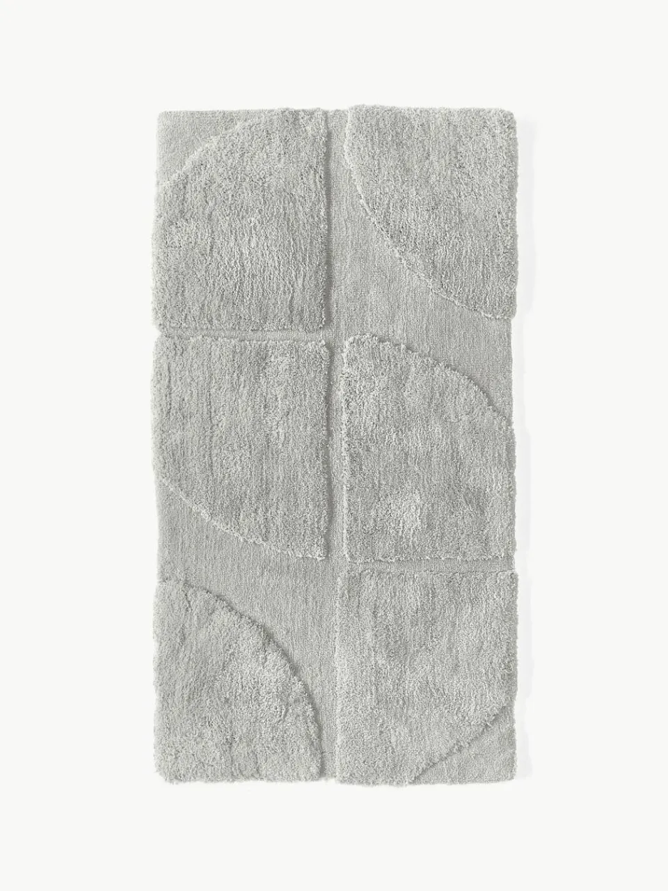 Westwing Collection Flauschiger Hochflor-Teppich Jade mit erhabener Hoch-Tief-Struktur
