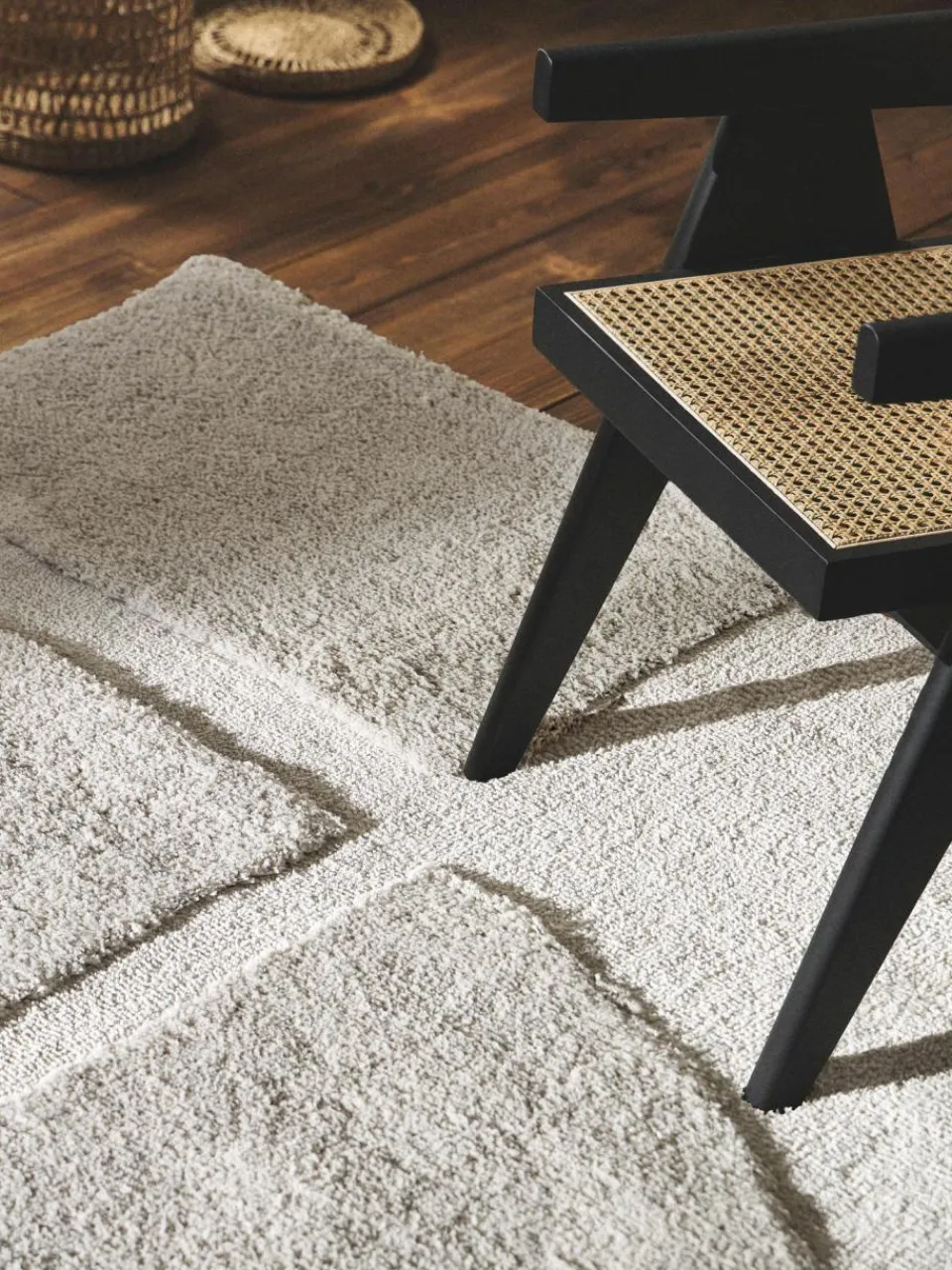 Westwing Collection Flauschiger Hochflor-Teppich Jade mit erhabener Hoch-Tief-Struktur