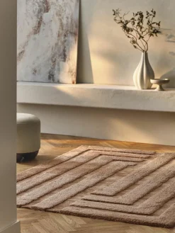 Westwing Collection Flauschiger Hochflor-Teppich Genève mit erhabener Hoch-Tief-Struktur