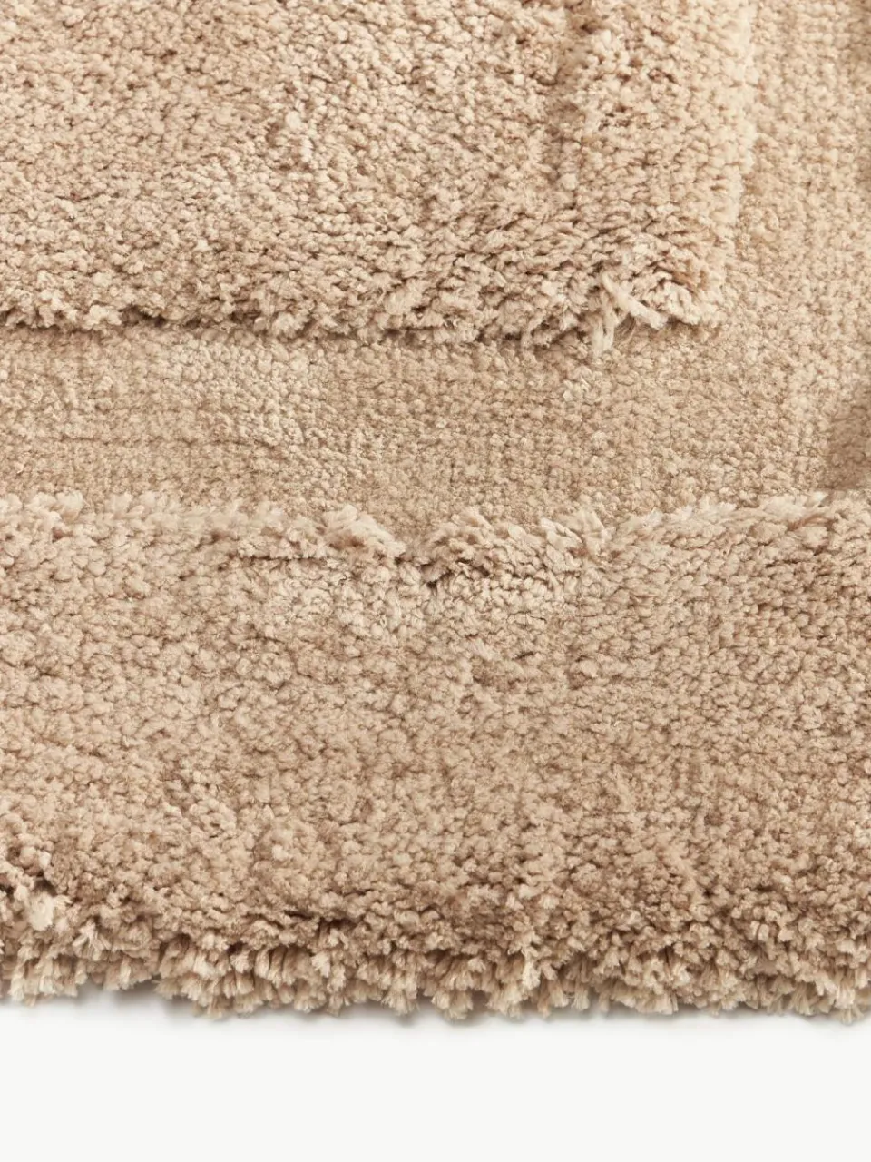 Westwing Collection Flauschiger Hochflor-Teppich Genève mit erhabener Hoch-Tief-Struktur
