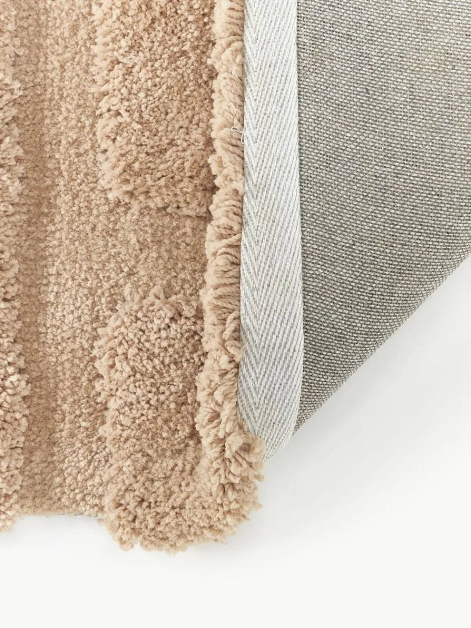 Westwing Collection Flauschiger Hochflor-Teppich Genève mit erhabener Hoch-Tief-Struktur