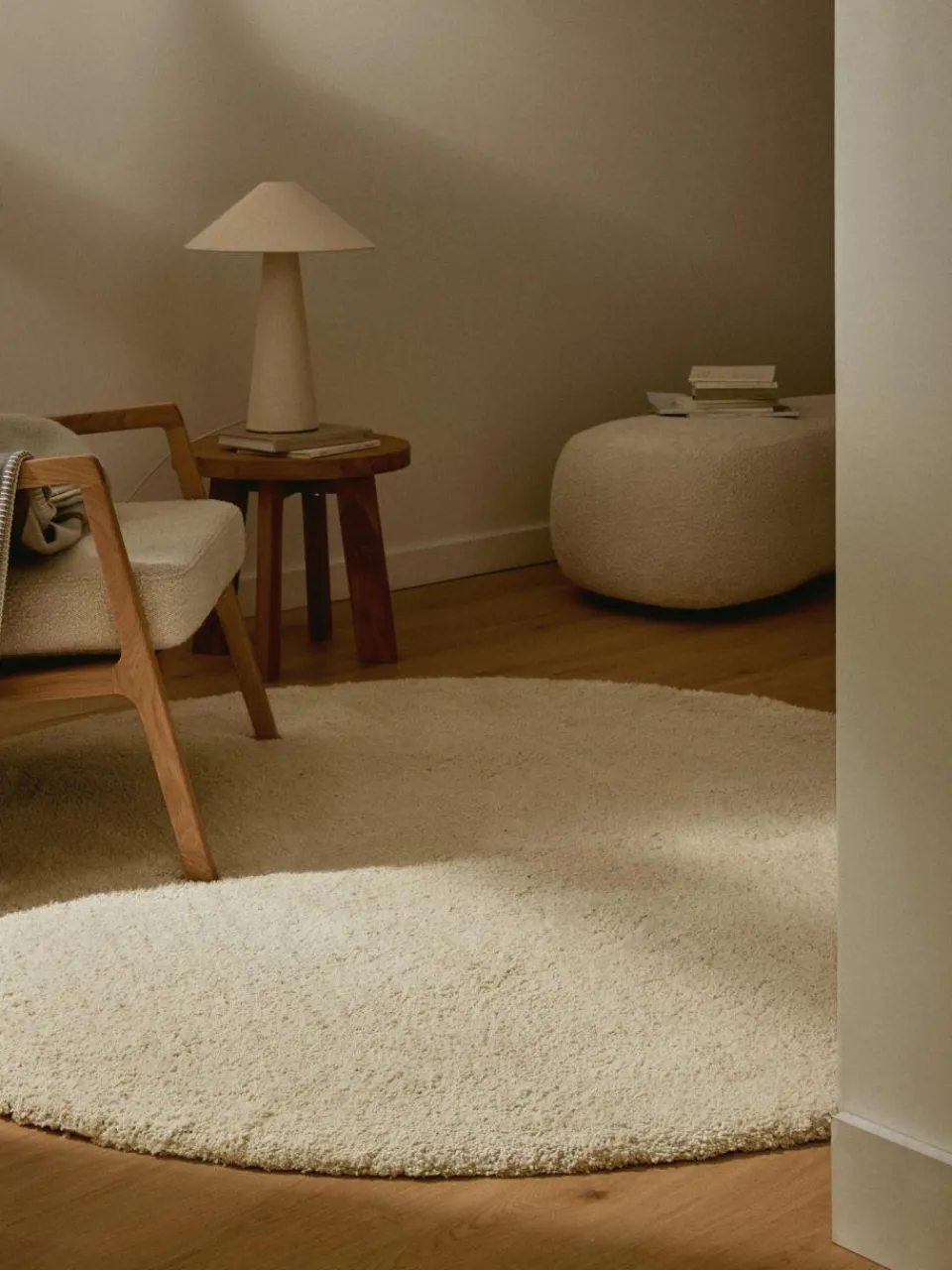 Westwing Collection Flauschiger runder Hochflor-Teppich Leighton