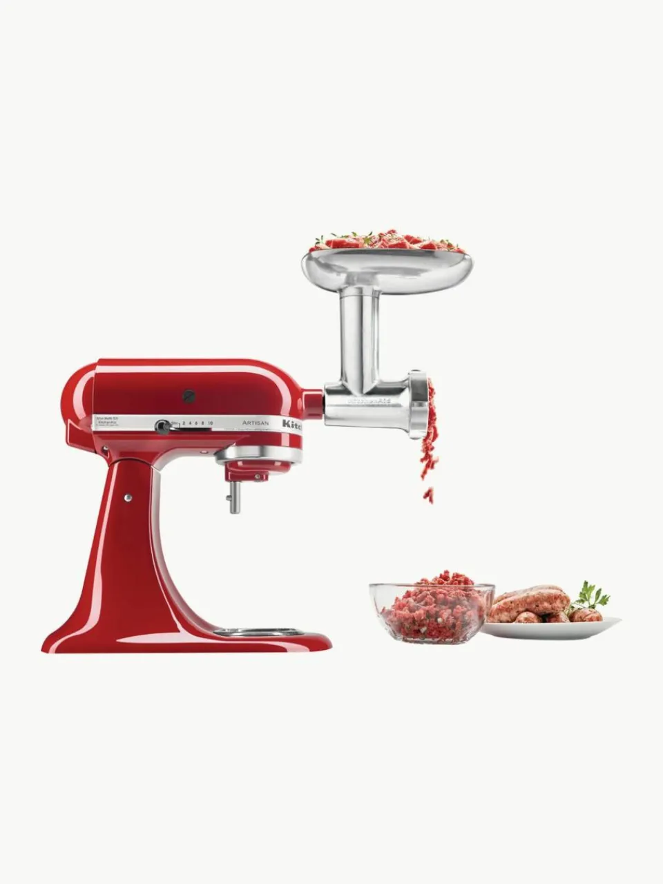 KitchenAid Fleischwolf-Aufsatz aus Metall mit Wurstfüller