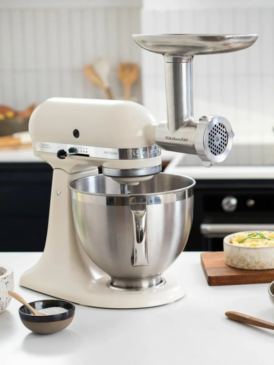 KitchenAid Fleischwolf-Aufsatz aus Metall mit Wurstfüller