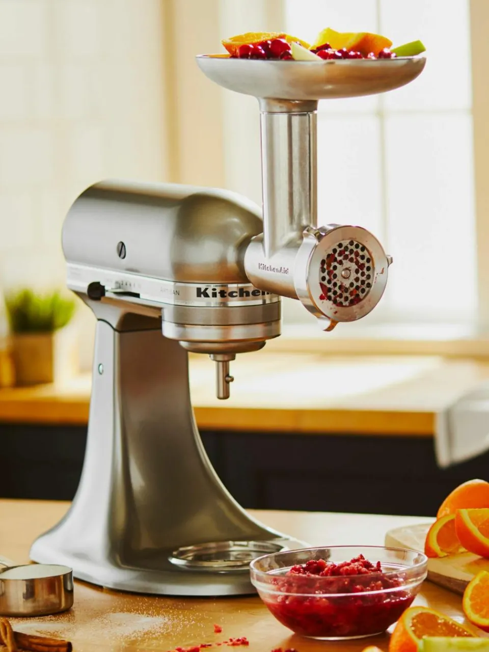 KitchenAid Fleischwolf-Aufsatz aus Metall mit Wurstfüller