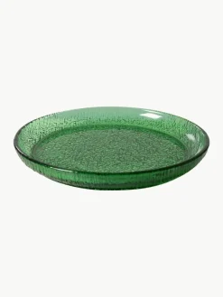 HKLIVING Frühstucksteller The Emeralds aus Glas, 2 Stück