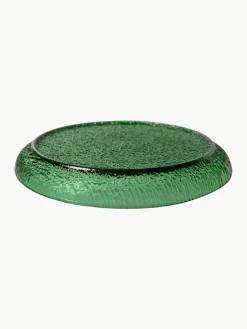 HKLIVING Frühstucksteller The Emeralds aus Glas, 2 Stück
