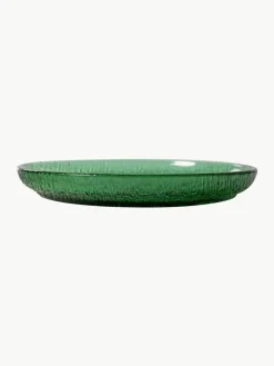HKLIVING Frühstucksteller The Emeralds aus Glas, 2 Stück