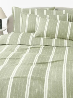 Westwing Collection Gestreifter Flanell-Bettdeckenbezug Belinda