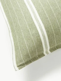 Westwing Collection Gestreifter Flanell-Bettdeckenbezug Belinda