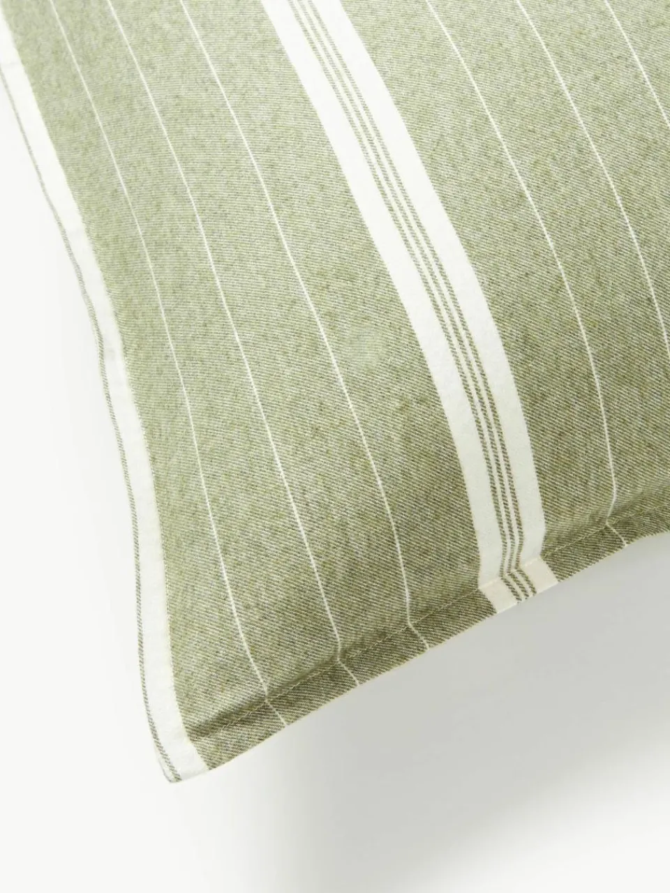Westwing Collection Gestreifter Flanell-Bettdeckenbezug Belinda