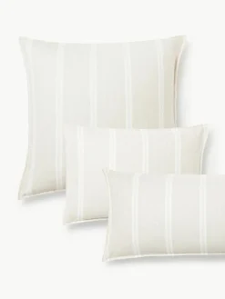 Westwing Collection Gestreifter Flanell-Kopfkissenbezug Belinda