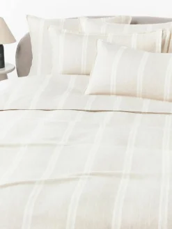Westwing Collection Gestreifter Flanell-Kopfkissenbezug Belinda