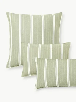Westwing Collection Gestreifter Flanell-Kopfkissenbezug Belinda