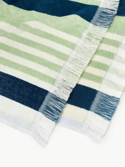 Westwing Collection Gestreiftes Strandtuch Miri mit Fransenabschluss