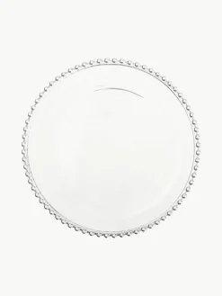 Cote Table Glas-Speiseteller Perles mit Randdekor, 3 Stück