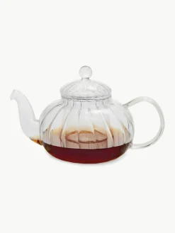 Andrea House Glas-Teekanne Vintage mit Teesieb, 1 L