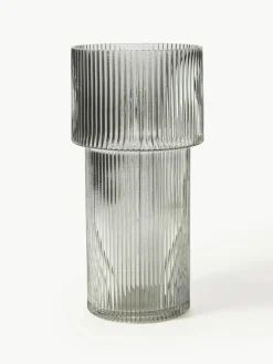 Westwing Collection Glas-Vase Lija mit geriffelter Oberfläche, H 30 cm
